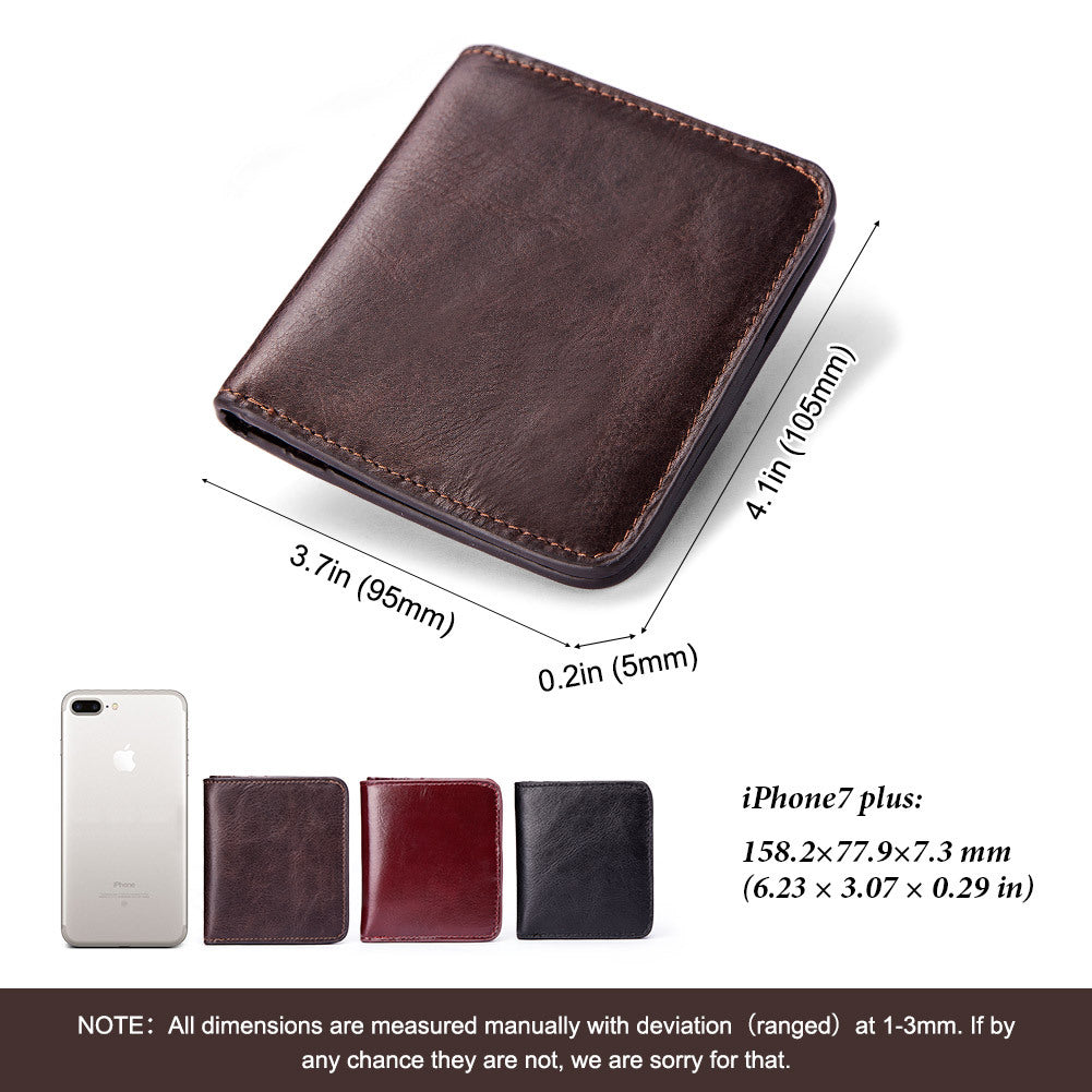 Men's Leather Zipper First Layer Cowhide Simple Men's Wallets