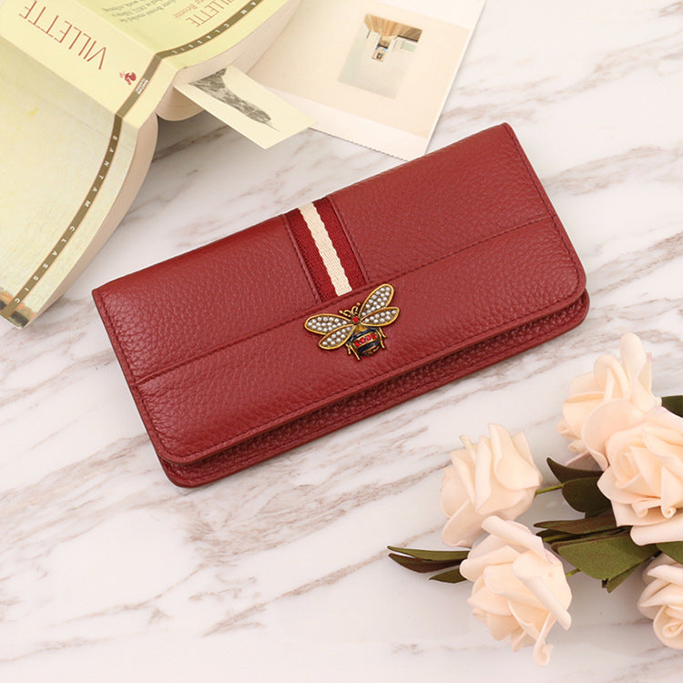 Women's Long Genuine Leather Clutch Simple Fashion Ladies Wallets