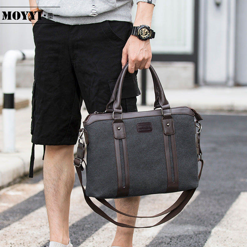 Men's Business Canvas Fashion Computer Portable Poor Men's Messenger Bags