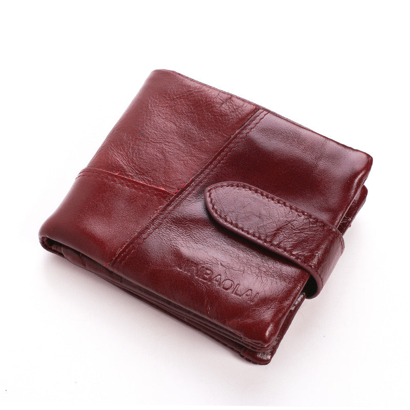 Men's First Layer Cowhide Vintage Zipper Leather Men's Wallets