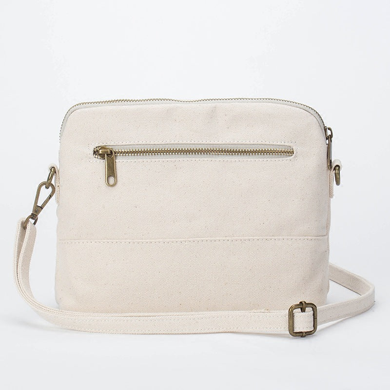 Women's Fresh Literature Art Cotton Canvas Shell Crossbody Bags