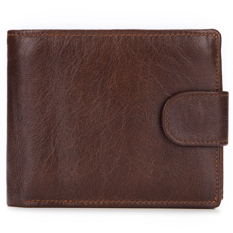 Men's Leather Short First Layer Cowhide Clutch Purses