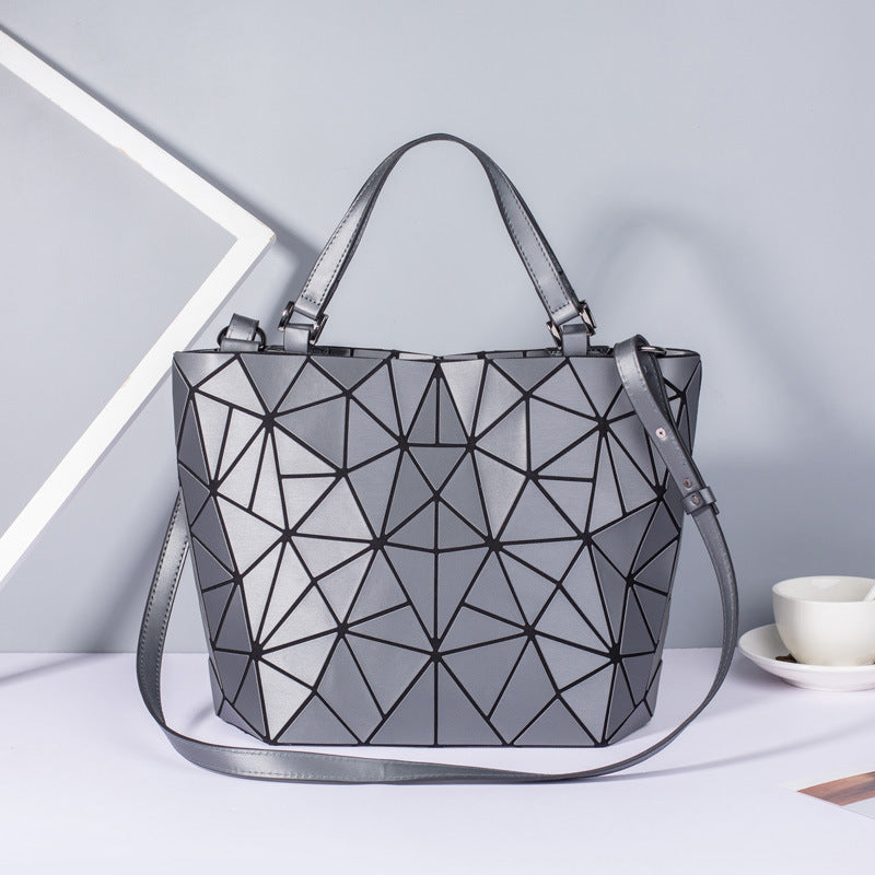 Fashion Women's Geometric Diamond Quilted Folding Shoulder Bags