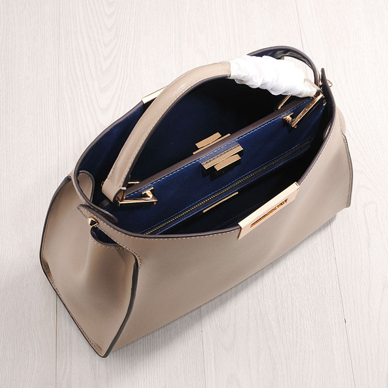 Women's Adult Lady Like Woman Genuine Leather Rotating Large Crossbody Bags