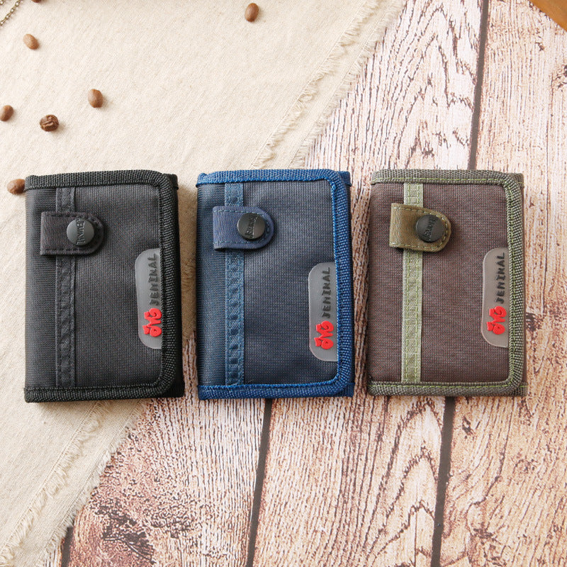 Men's Short Oxford Cloth Korean Multiple Slots Internal Men's Wallet