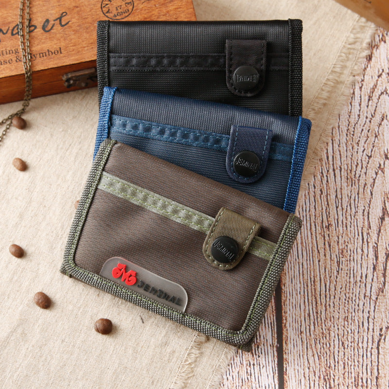 Men's Short Oxford Cloth Korean Multiple Slots Internal Men's Wallet