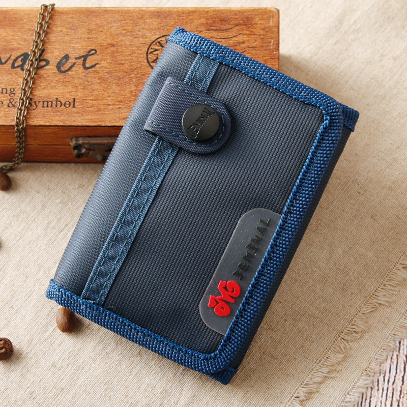 Men's Short Oxford Cloth Korean Multiple Slots Internal Men's Wallet