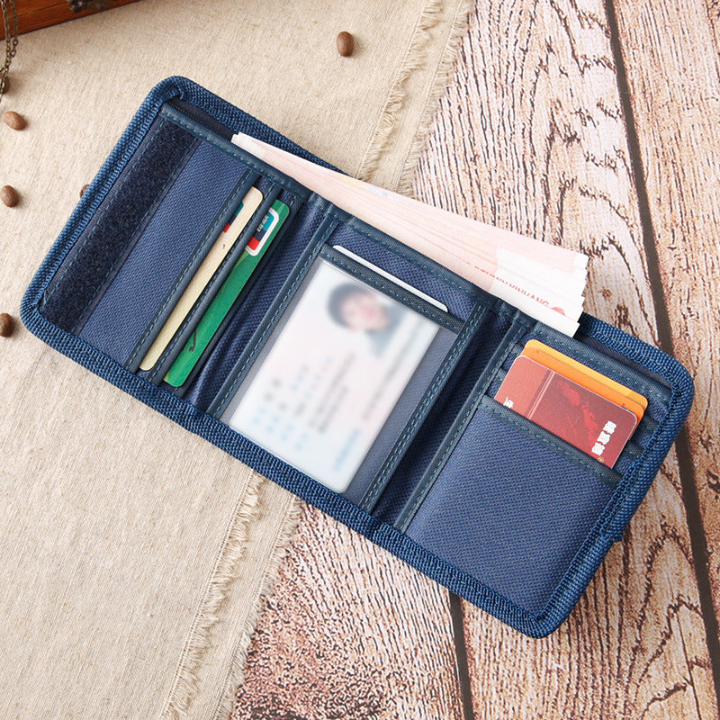 Men's Short Oxford Cloth Korean Multiple Slots Internal Men's Wallet