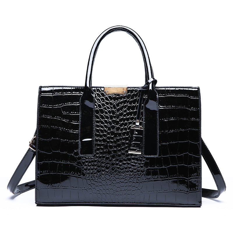 Women's Large Capacity Trendy Crocodile Pattern Portable Bags