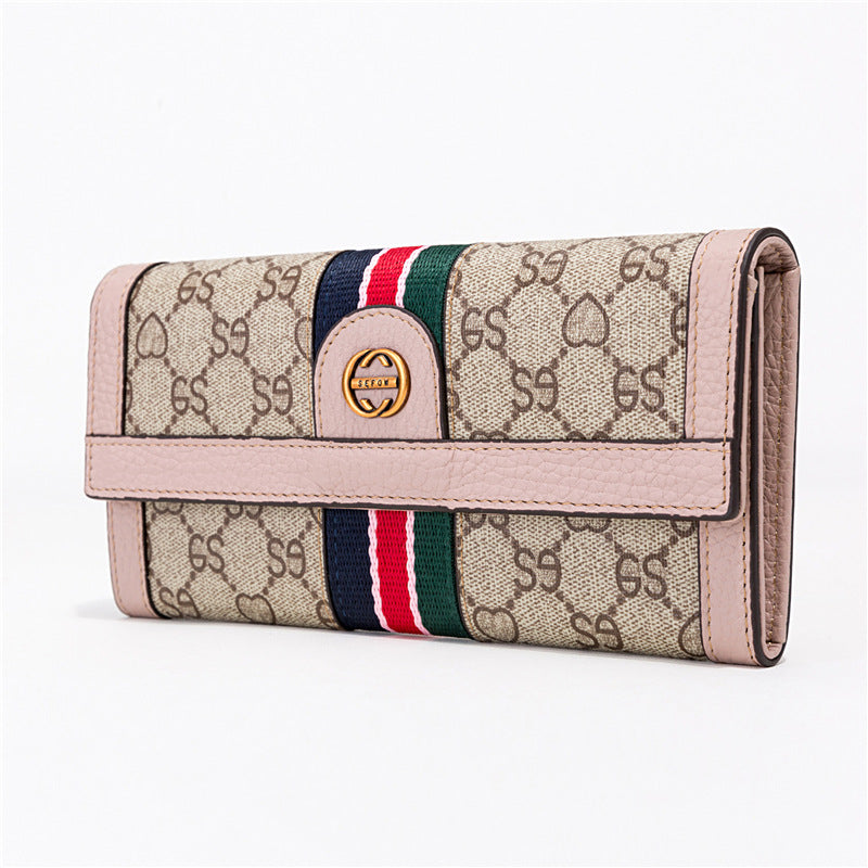 Women's Western Flange Genuine Leather Long Multiple Ladies Wallet