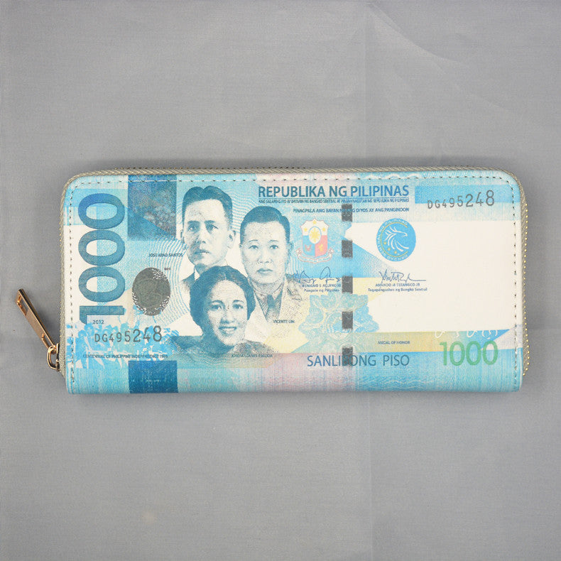 Money Pattern Usd Euro Funny Fun Large Capacity Card Holder