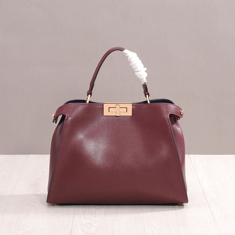 Women's Adult Lady Like Woman Genuine Leather Rotating Large Crossbody Bags