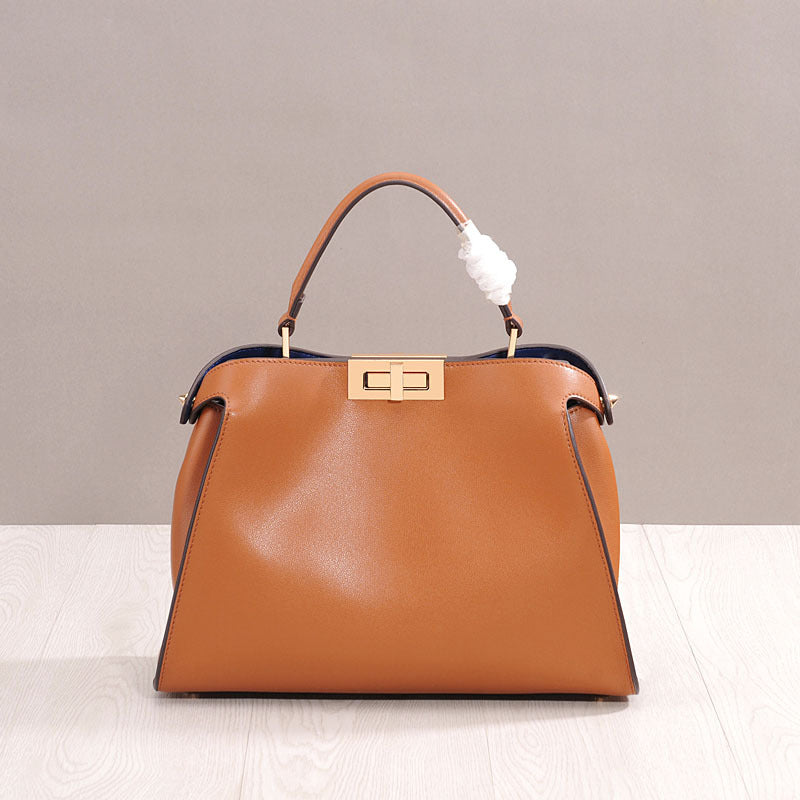 Women's Adult Lady Like Woman Genuine Leather Rotating Large Crossbody Bags