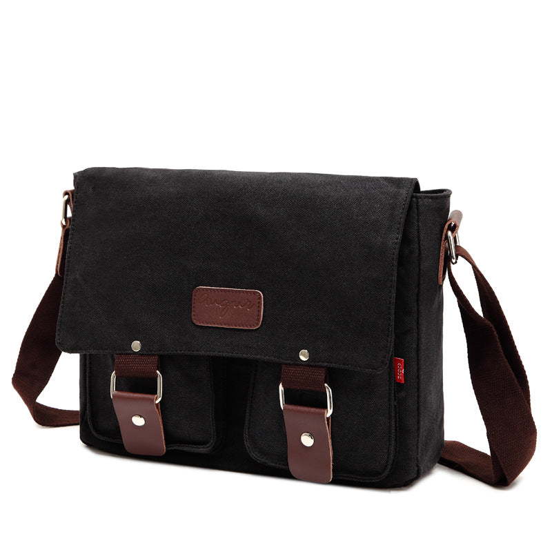 Men's Flying Grid Canvas Vintage Horizontal Unisex Men's Messenger Bags