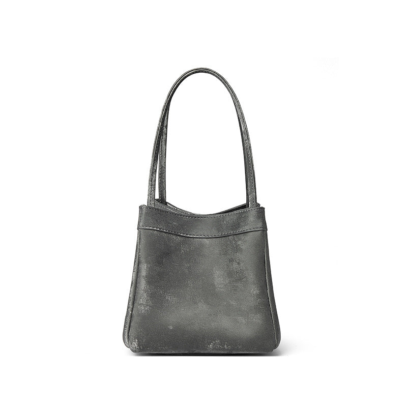 Women's Chinese Style Tip Leather Satin Large Shoulder Bags