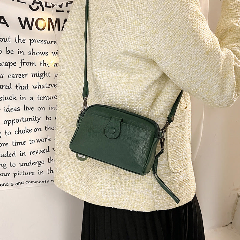 Women's Cattlehide Leather Surface Mini Simple Mom Crossbody Bags