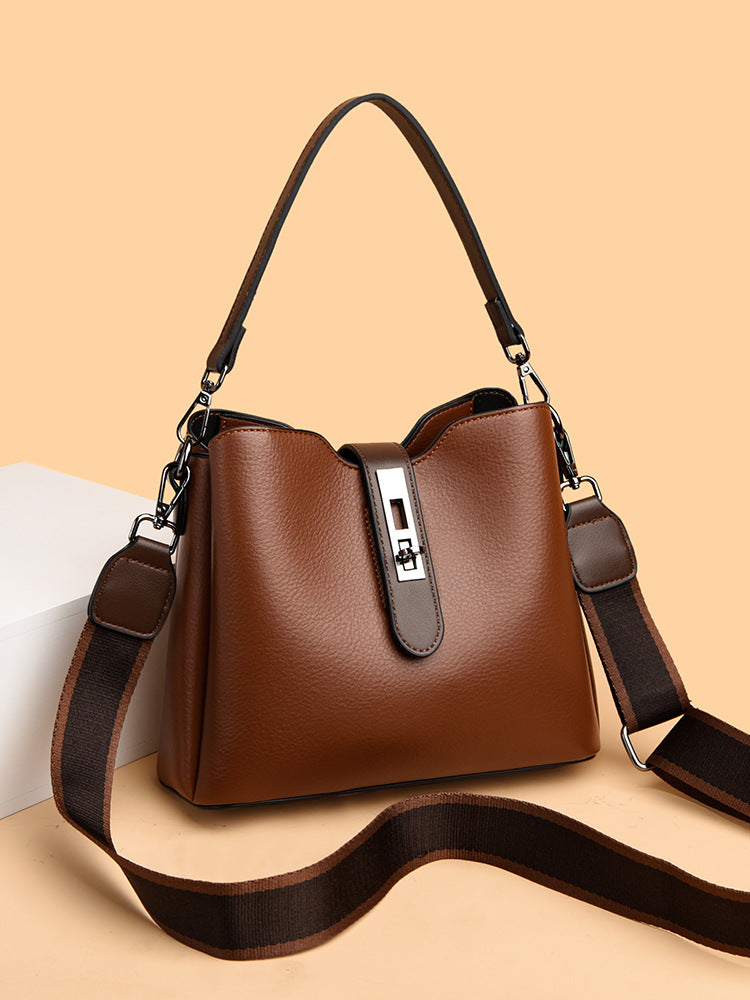 Women's Genuine Leather Fashion Mom Simple Strap Shoulder Bags