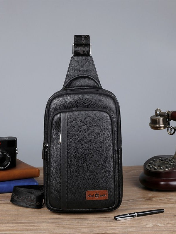 Men's Classy Leather First Layer Leisure Bags