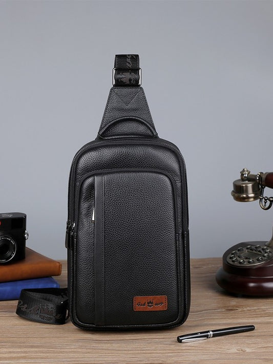 Men's Classy Leather First Layer Leisure Bags