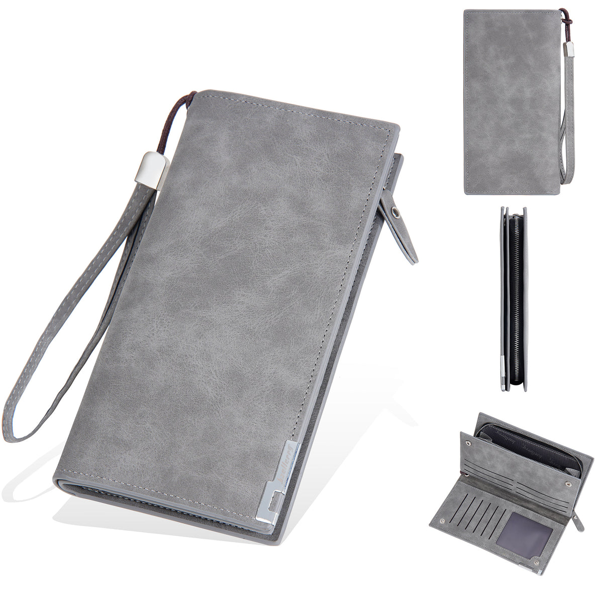 Men's Retro Long Integrated High-grade Leather Handbags