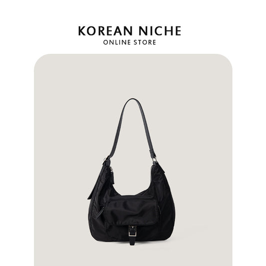 Women's Korean Niche Design Contrast Color Underarm Commute Large Armpit Bags