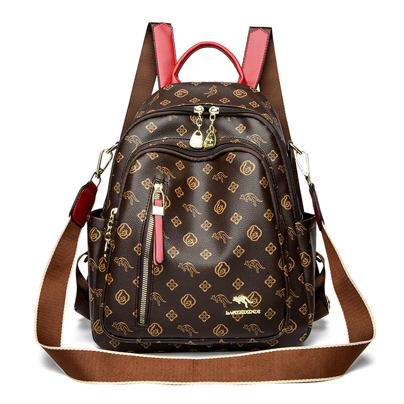 Women's Kangaroo Soft Leather Large Capacity Fashion Backpacks