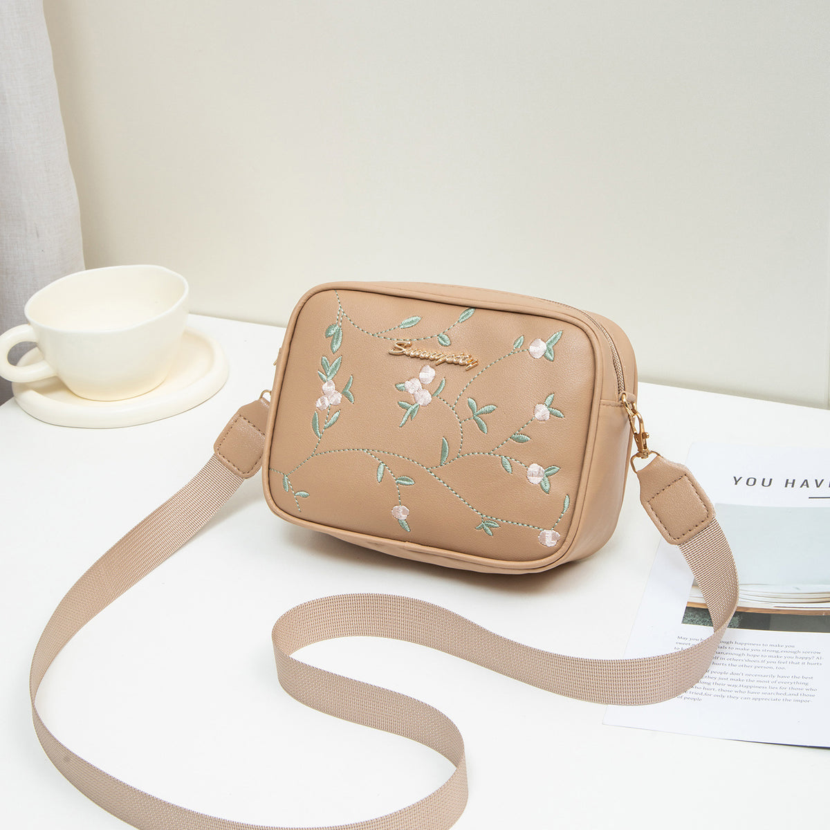 Women's Fashion Embroidered Cross Body Simple Mobile Bags