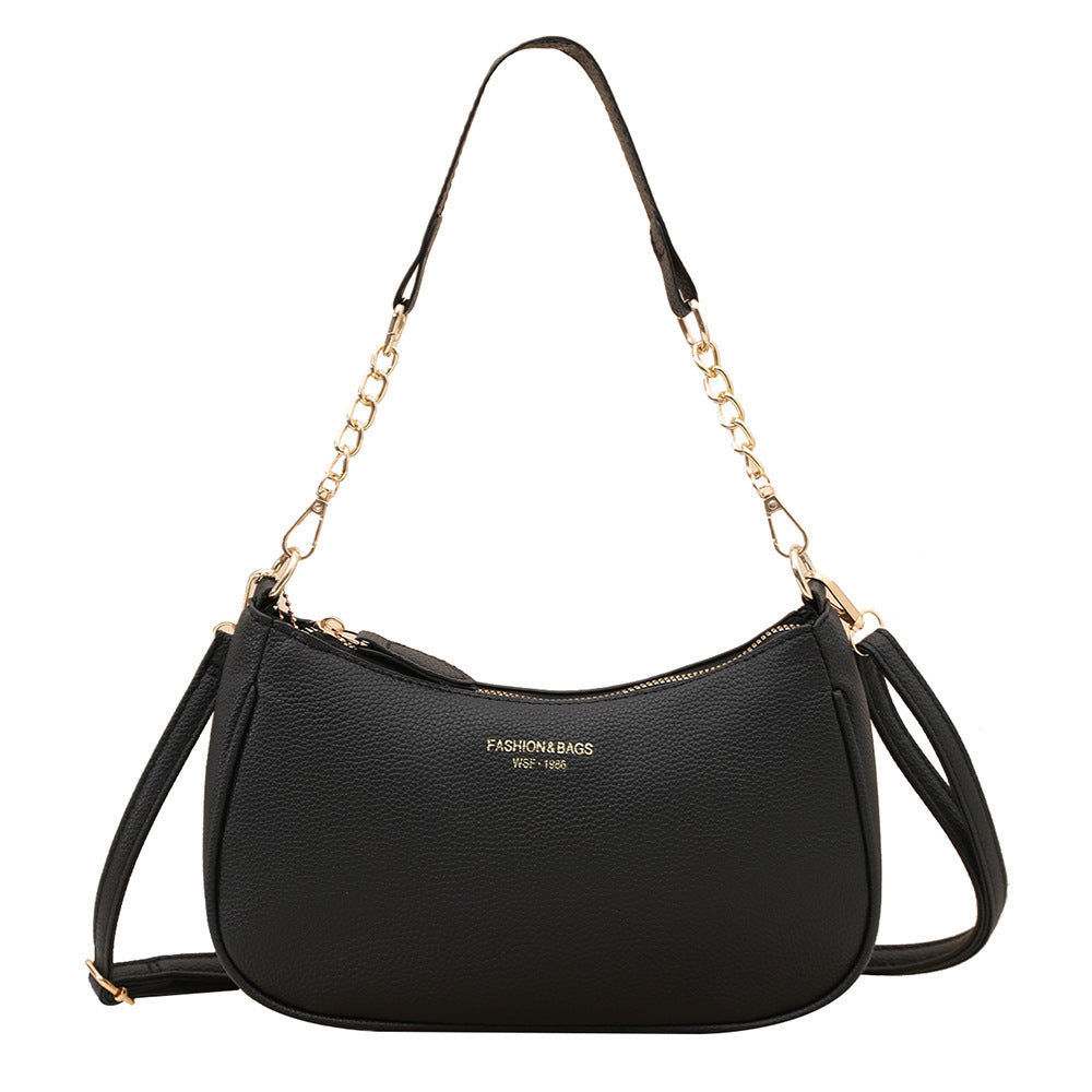 Women's Niche Underarm Fashionable Textured Lychee Pattern Bags