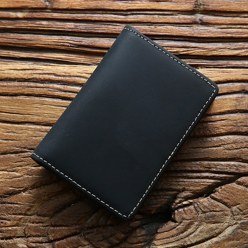 Men's Horse First Layer Cowhide Bank Short Genuine Card Holder