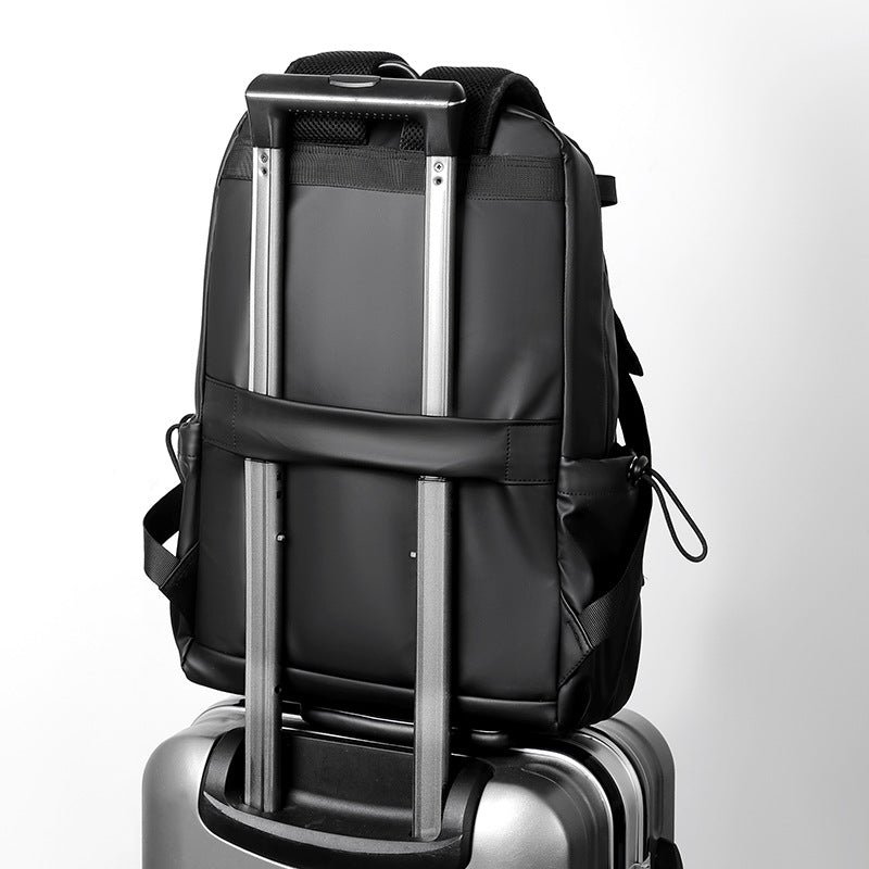 Men's Waterproof Derm Pleated Korean Simple Solid Backpacks