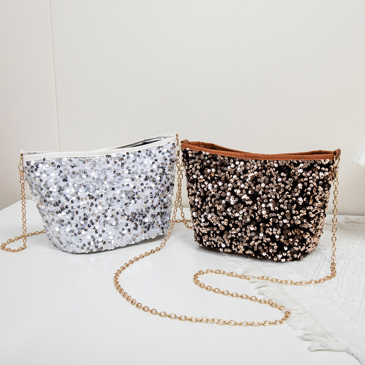 Women's Trendy Cool Sequin Summer Fashion Clutch Dinner Party Bags