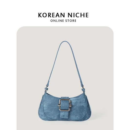 Women's Retro Canvas Stitching Underarm High-quality Portable Shoulder Bags