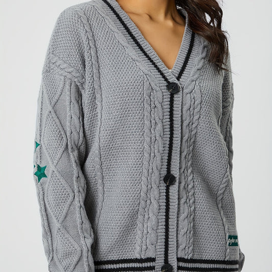 Women's Knitted Embroidered Temperament Loose Casual Outer Sweaters