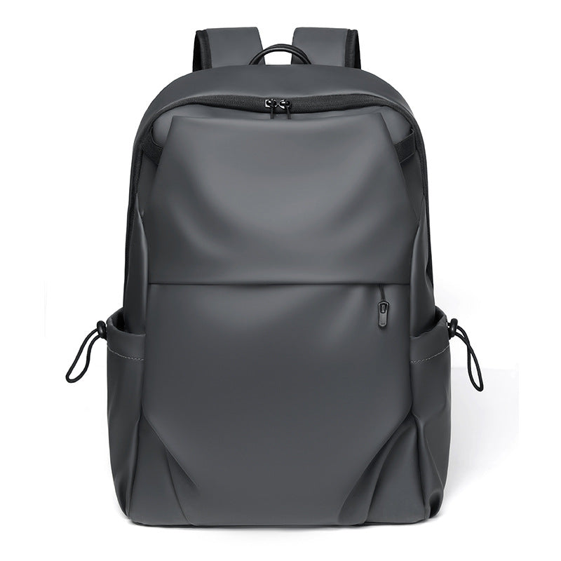 Men's Waterproof Derm Pleated Korean Simple Solid Backpacks