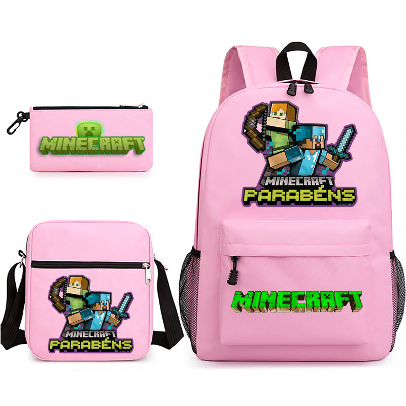 Hot Game My World Creeper Pencil Backpacks