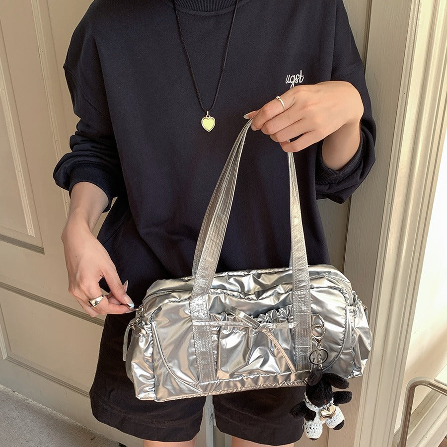 Women's Simple Underarm Niche Pleated Bow Summer Shoulder Bags
