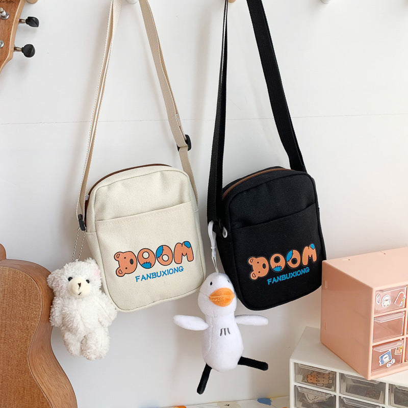 Women's Cute Canvas Fashion Brown Bear Printed Bags