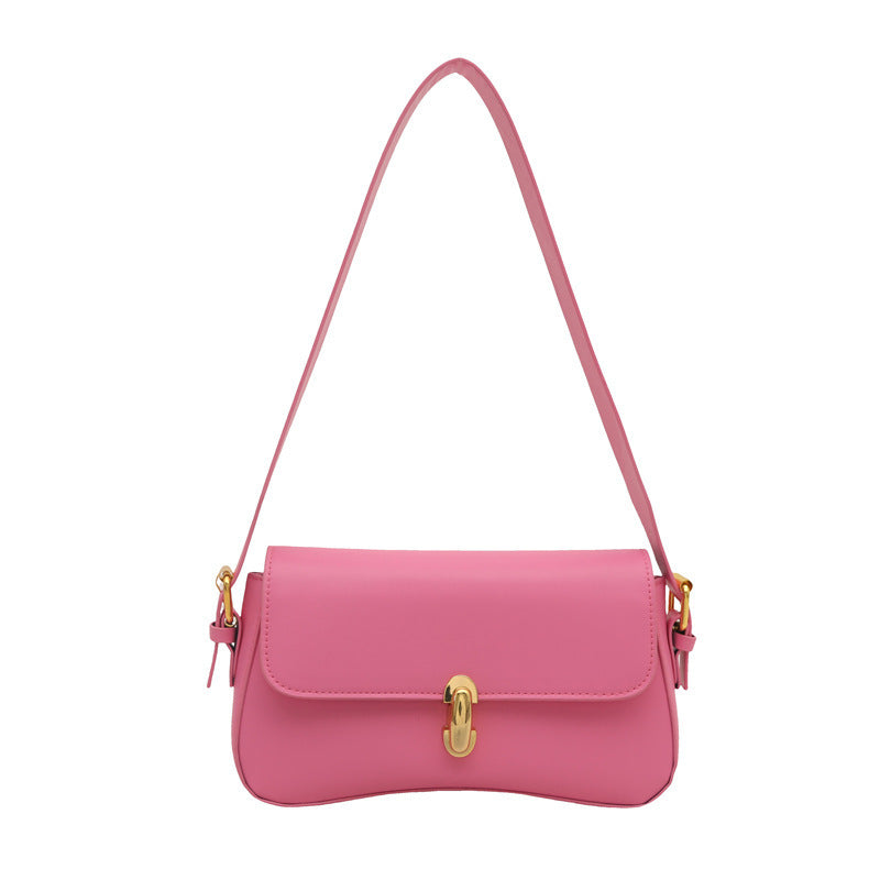 Women's Portable Underarm French Style Personality Fashion Retro Lock