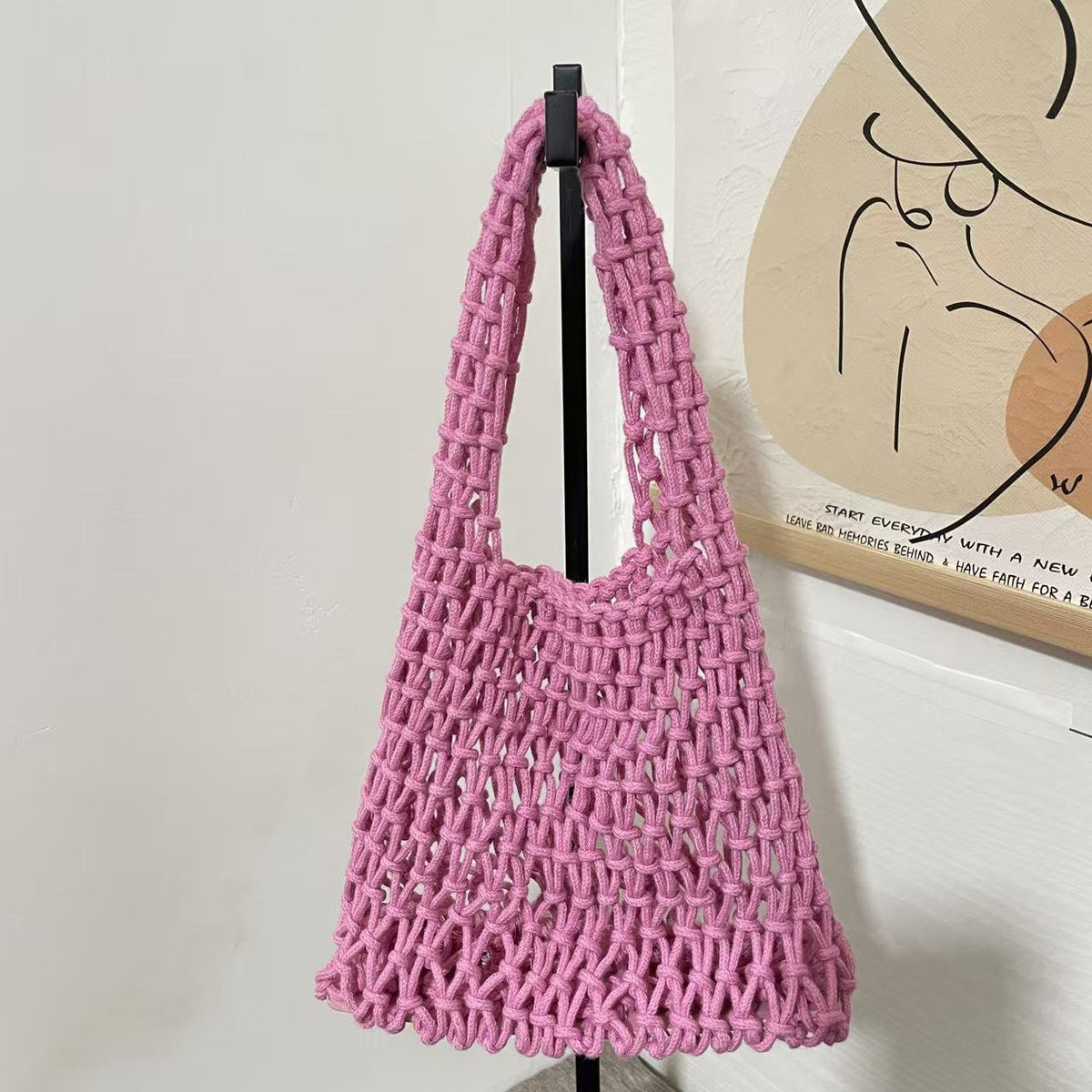 Color Straw Mini Korean Wrist Woven Classic Style Women's Handbag