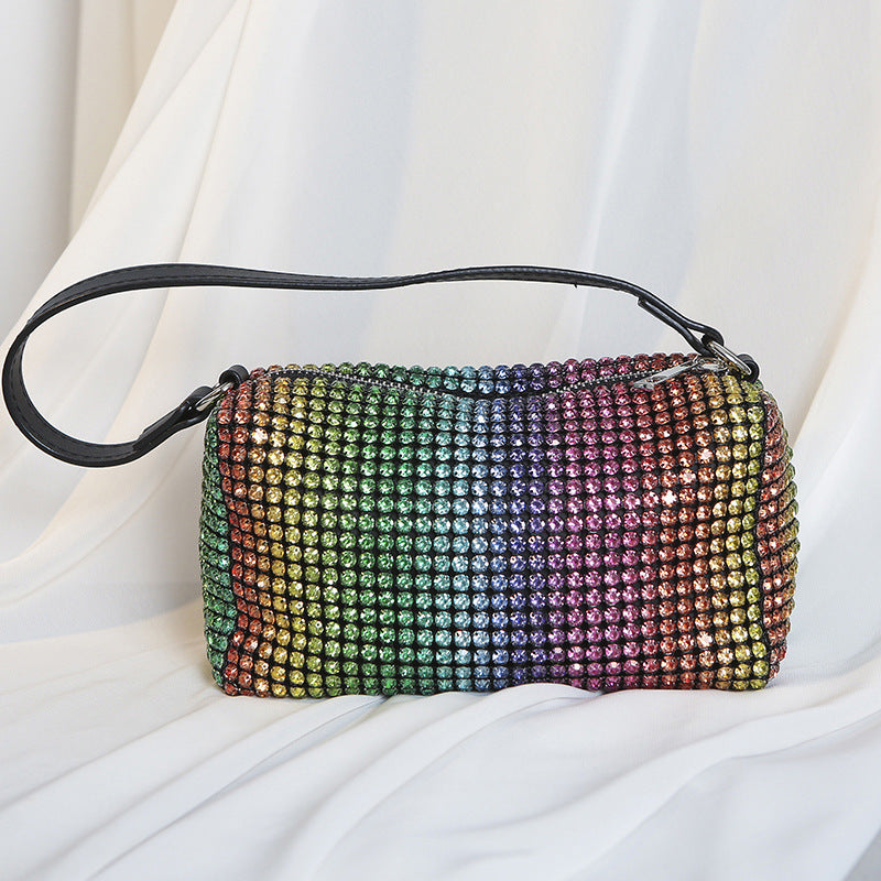 Style Underarm Dinner Rainbow Rhinestone Gradient Alexander Evening Bags