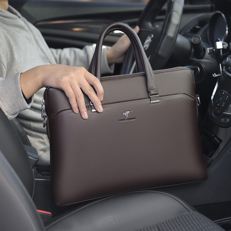 Men's Leather Computer Large Capacity Conference Work Men's Briefcases