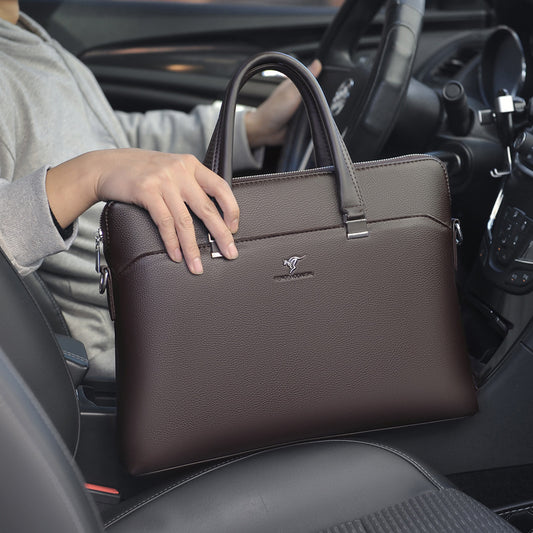 Men's Leather Computer Large Capacity Conference Work Men's Briefcases