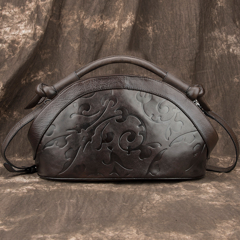 Women's Retro First Layer Cowhide Leather Distressed Bags