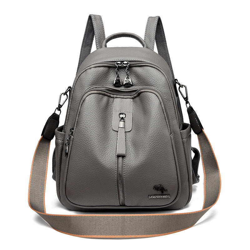 Women's Kangaroo Soft Leather Fashion Mom Large Backpacks