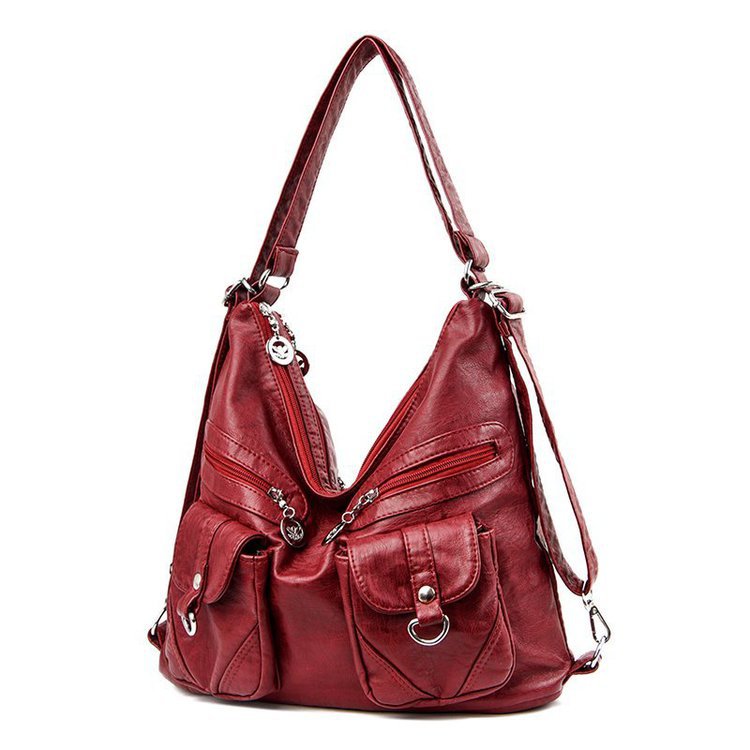 Women's Female Lady Soft Leather Simple Shoulder Bags
