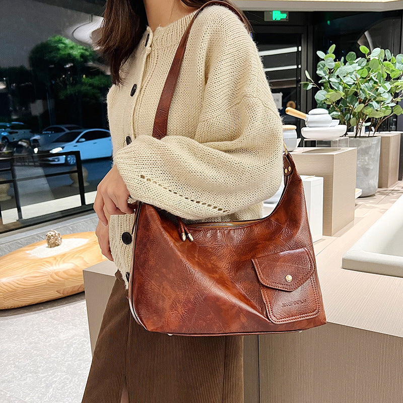 Women's Retro Large Capacity Fashion Texture Commuter Women's Messenger Bag