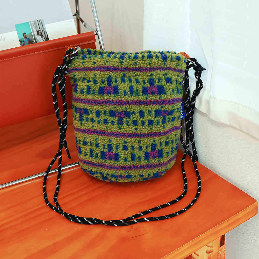 Women's Winter Plush Pouch Lamb Wool Western Style Women's Handbag
