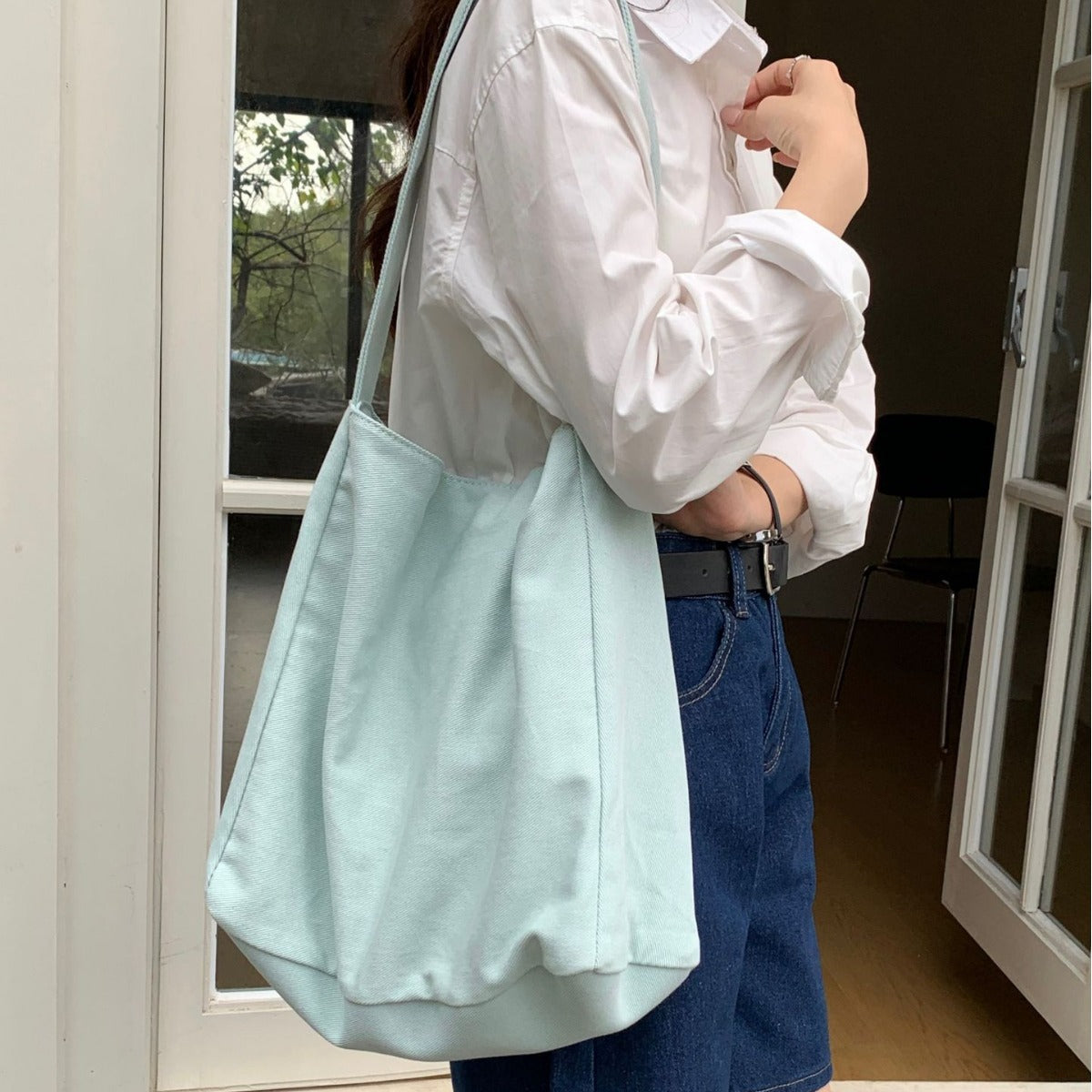 Capacity Idle Style Canvas Fashion Simple Shoulder Bags