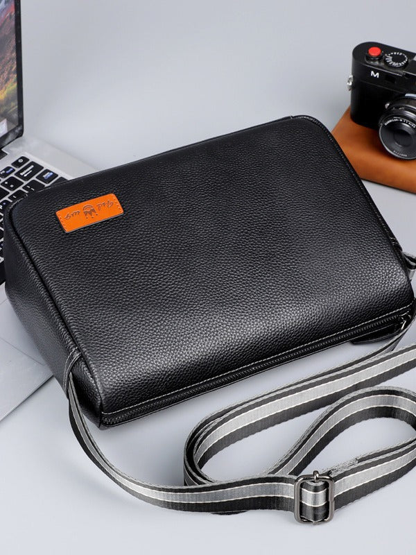 Men's Trendy Leather Large Capacity Top Layer Cattlehide Men's Messenger Bags