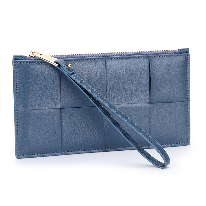 Leather Long Clutch Fashion Woven Large Ladies Wallets